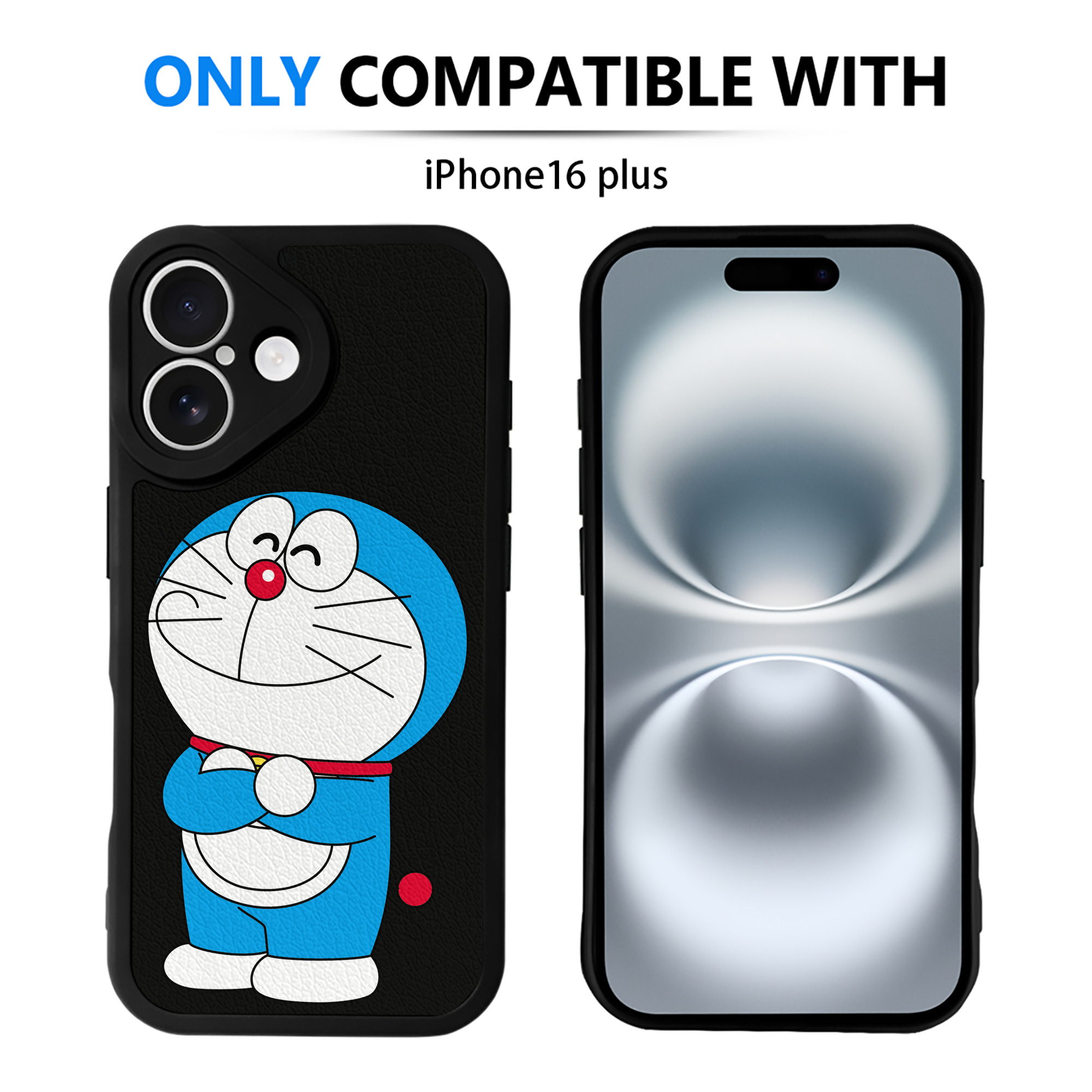（画像用） ドラえもん Doraemon 【iPhone 16シリーズ対応】シリコンスマホケース（レザー調） 材質：シリコン